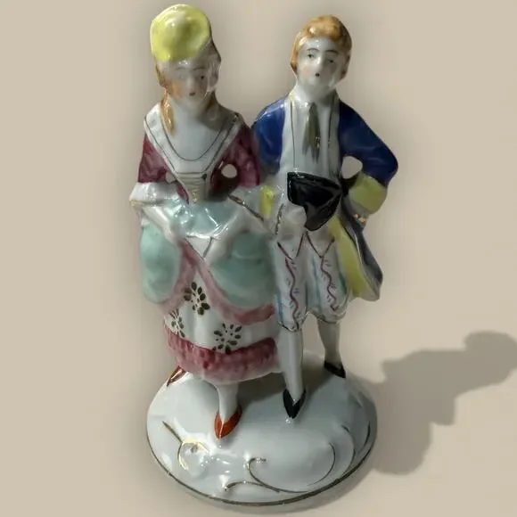 Lot of 3 Colonial Victorian Figurine Japan Vintage Woman Man 5” Wall Pocket - Picture 4 of 7